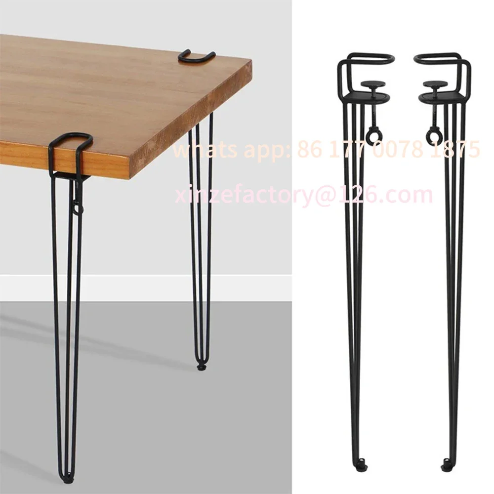 Customizable 4pcs Detachable Table Legs Outdoor Camping Portable Supporting Table Legs High Stability Strong Metal Picnic Table