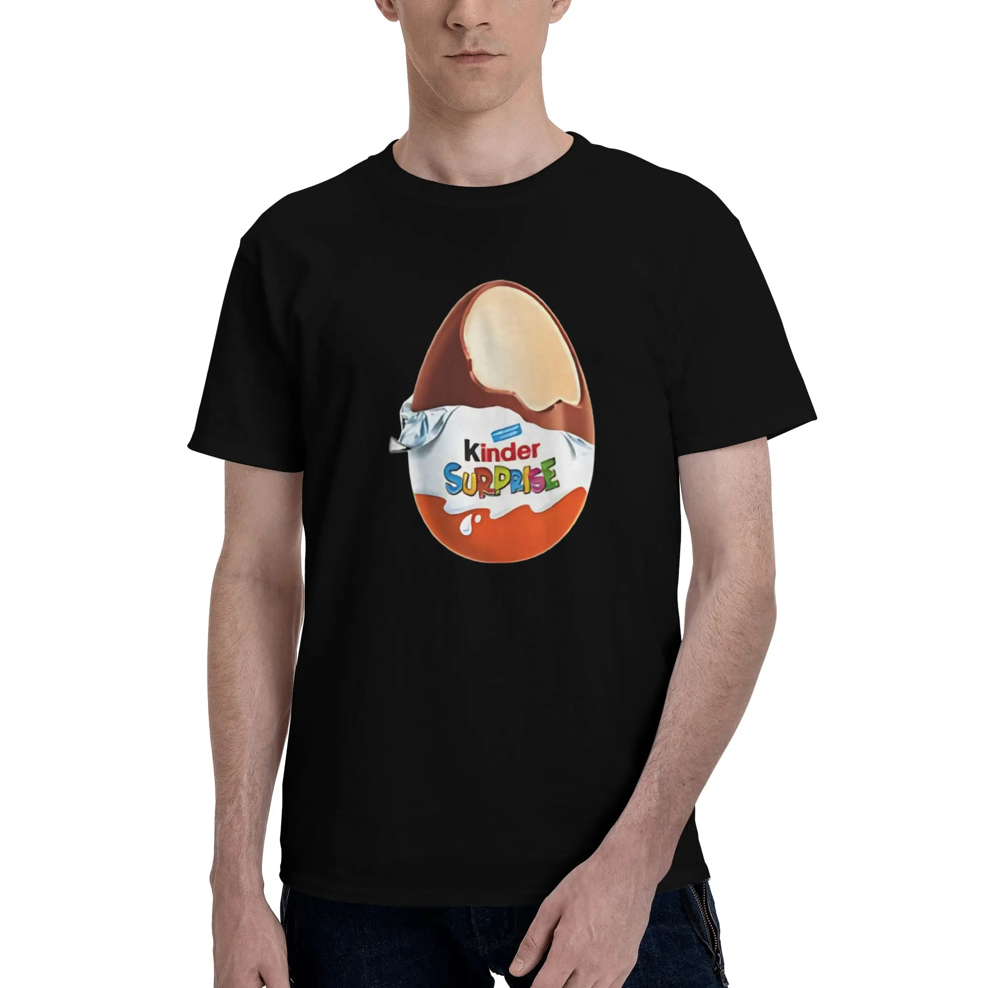 Camiseta Kinder Surprise para hombre, camiseta informal Kinder Egg, camiseta de manga corta con cuello redondo, camisetas de regalo de algodón puro, camiseta