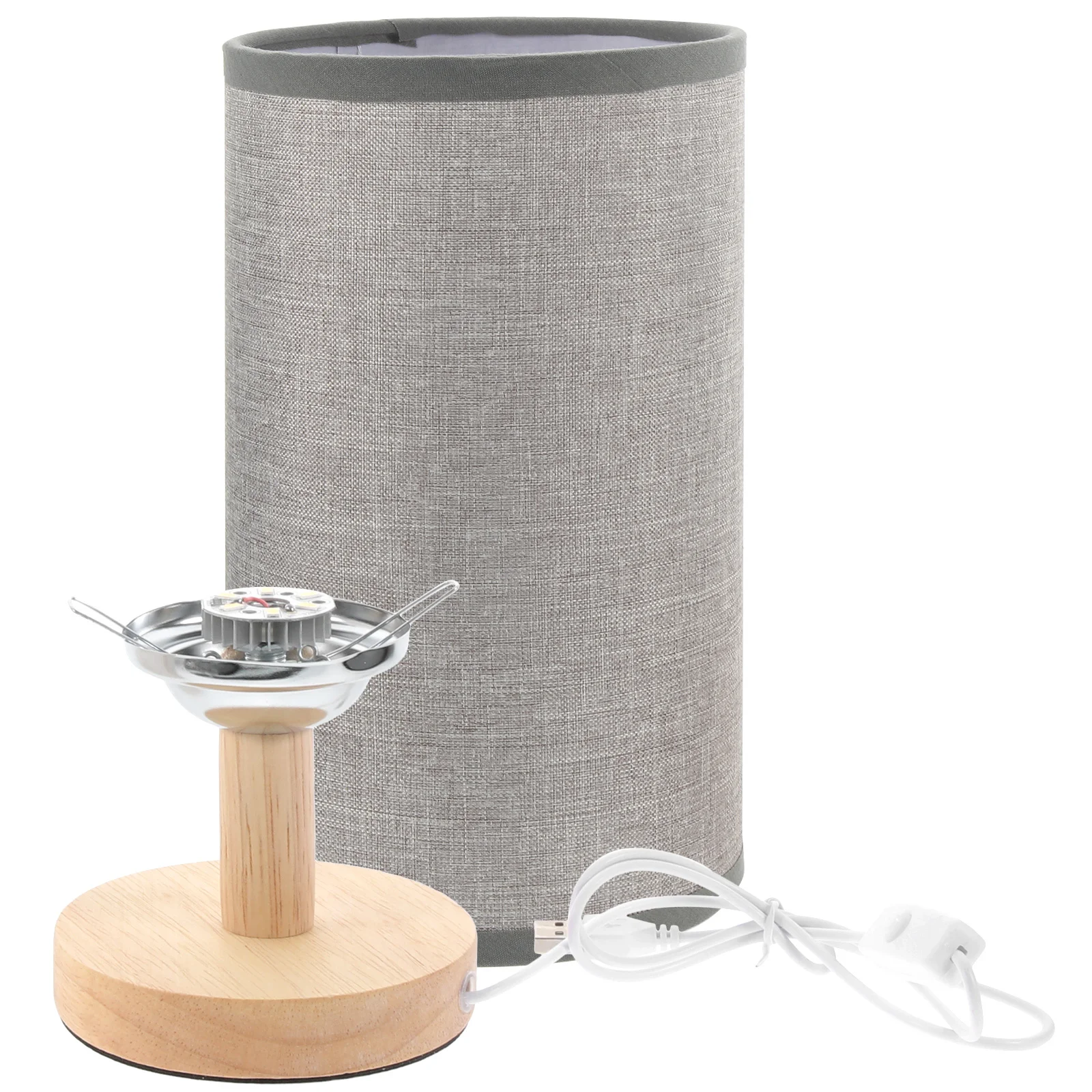 

Linen Fabric Table Lamp Usb Rechargeable Detachable Shade Multi-Functional Night Light For Bedroom Living Room Study Small Lamp