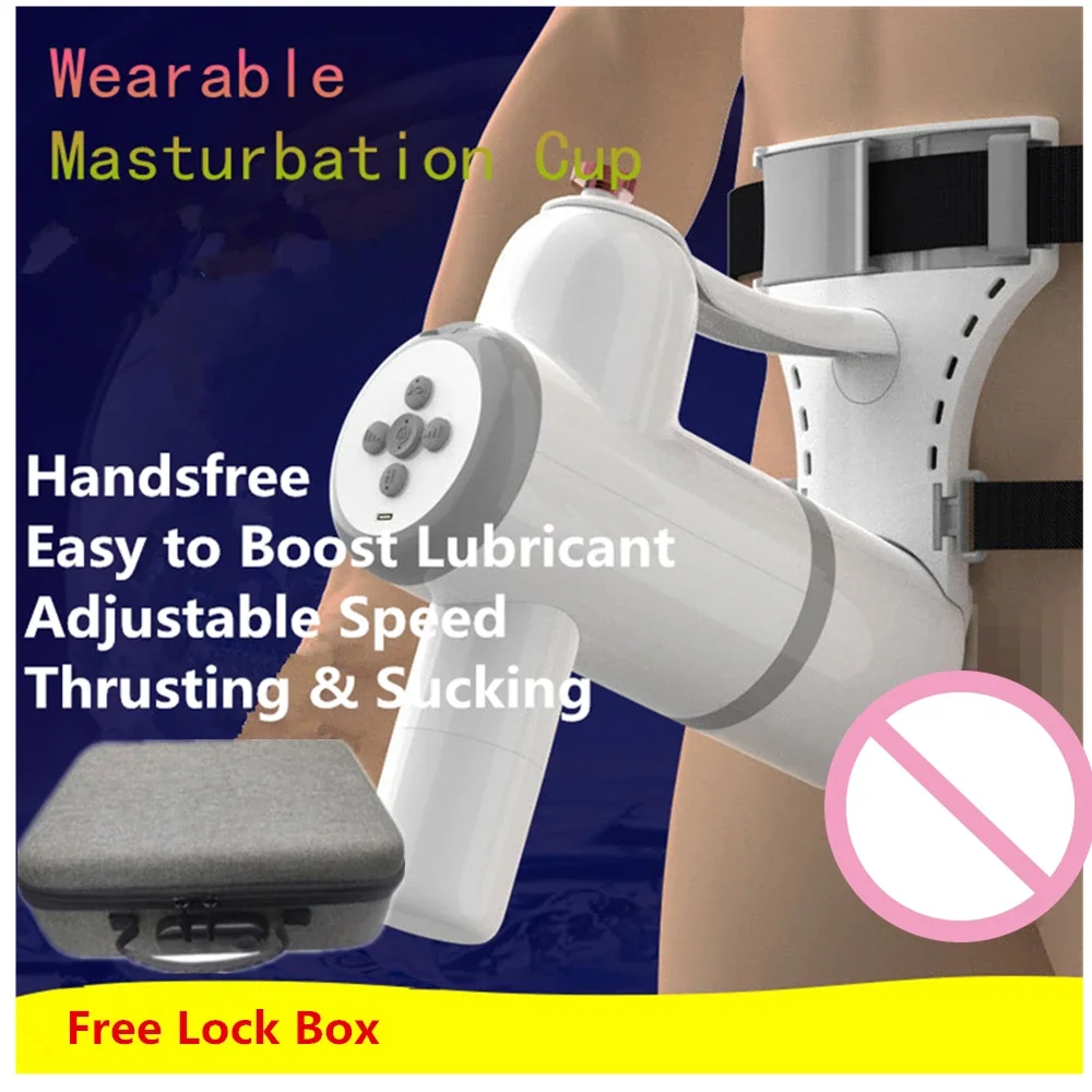 

Wearable Masturbation Cup Artificial Vagina Sperm Collector Thrusting Sucking Male Masturbator with Belt Anchor Sex Toys Trainer