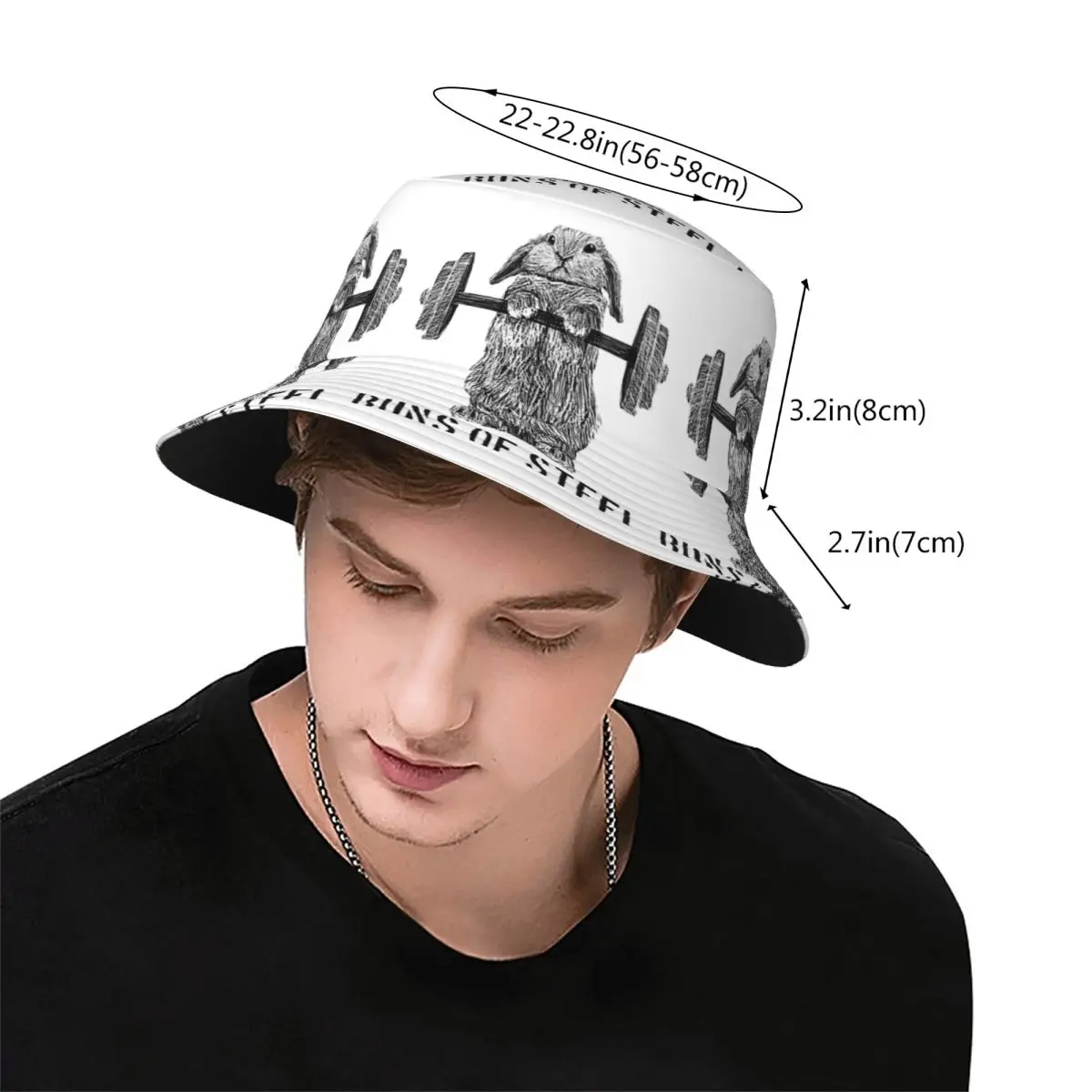 Buns Of Steel (Light) Bucket Hat Panama Hat Children Bob Hats Autumn Fisherman Hats For Summer Fishing Caps Man Woman