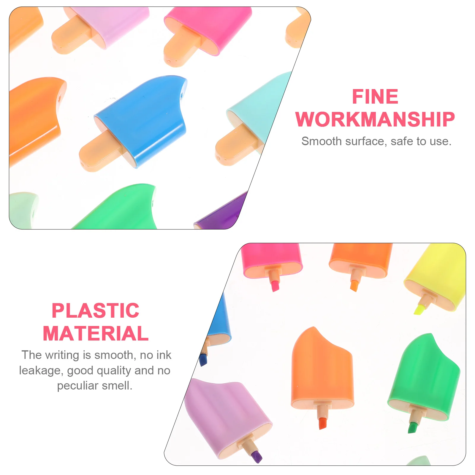 20 개 다채로운 형광펜 미니 펜 아이스 캔디 모양의 마커 펜 훌륭한 선물 학생 교사 사무원