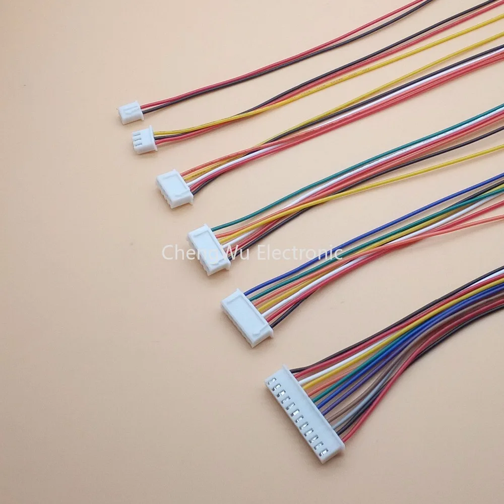 20pcs/lot 26AWG JST XH2.54 2/3/4/5/6/7/8/9/10 Pin Pitch 2.54mm Connector Plug Wire Cable 30cm Length