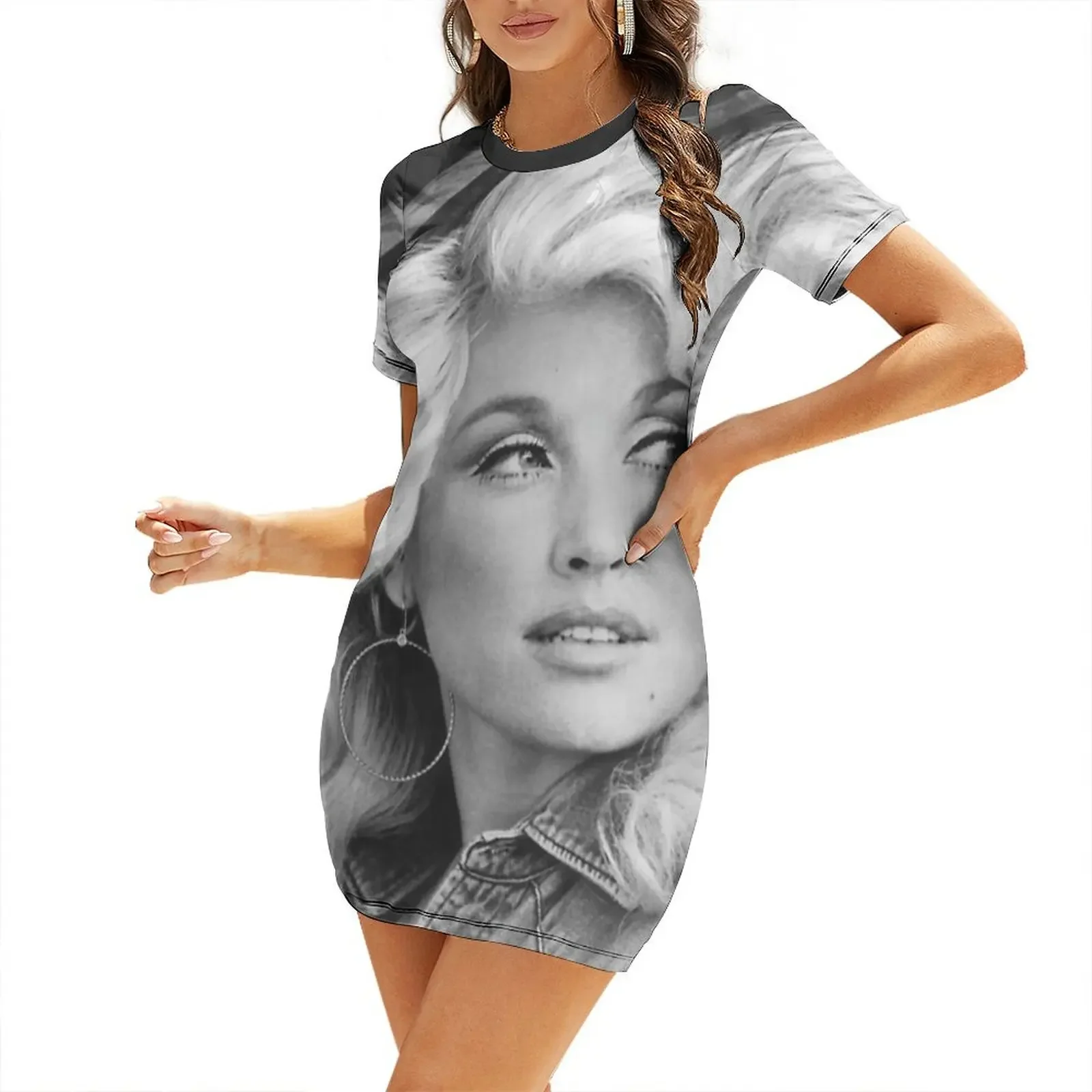 

Dolly Parton Photo Short-Sleeved Dress woman dress Women's clothing fairy dress dresses women summer 2025