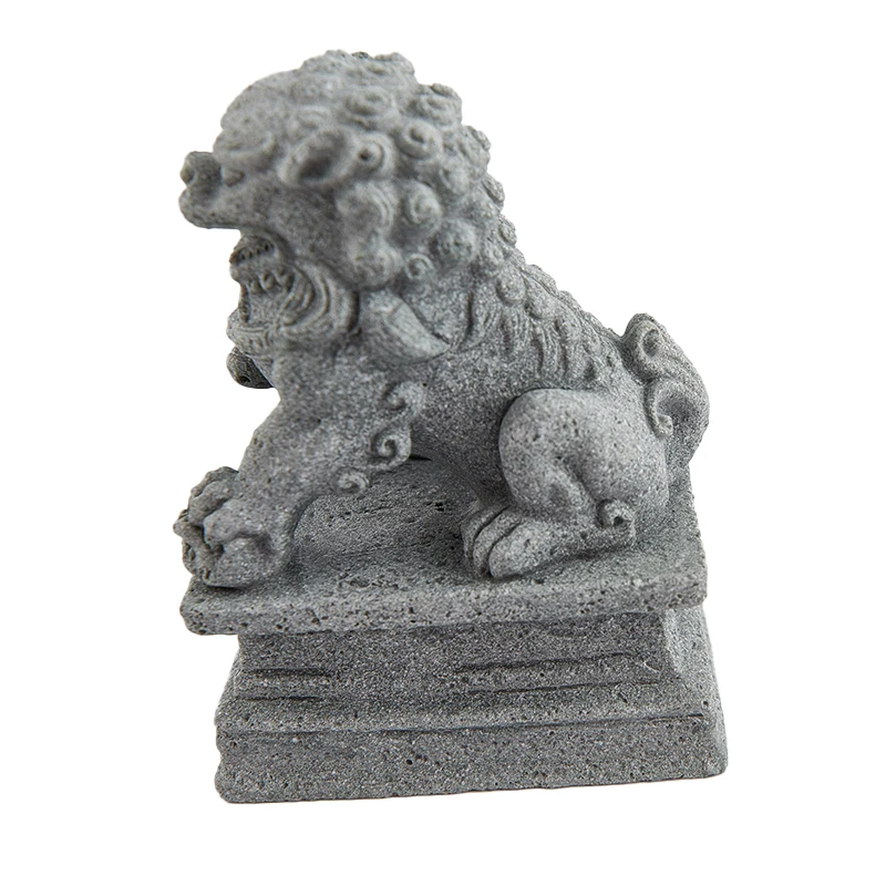 2Pcs 4.5*2.2*3cm Mini Stone Lion Chinese Style Lion Statue Desktop Feng Shui Micro Landscape Bonsai Decor Lion Town Decor