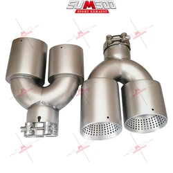1 Pcs Double Matte Stainless Steel Car Muffler Tip Exhaust Tip System Pipe Universal Exhaust Tip U Type Nozzle