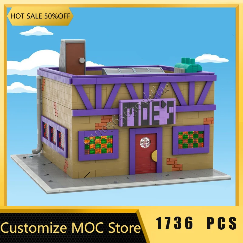 1736 pièces Simple ville rue scène personnaliser modulaire Moe's Tavern MOC bloc de construction modèle enfants éducation jouet cadeaux d'anniversaire