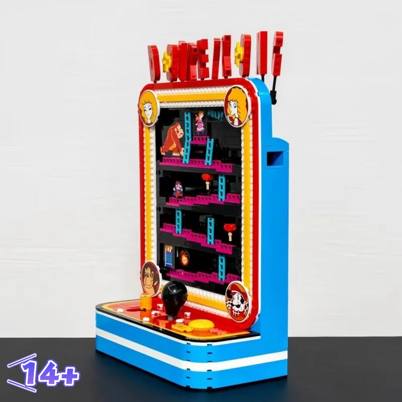 Popular Games Retro Gaming Console Donkey Kong Maze Arcade Building Block Model Toy Birthday Ornament Gift 1371pcs
