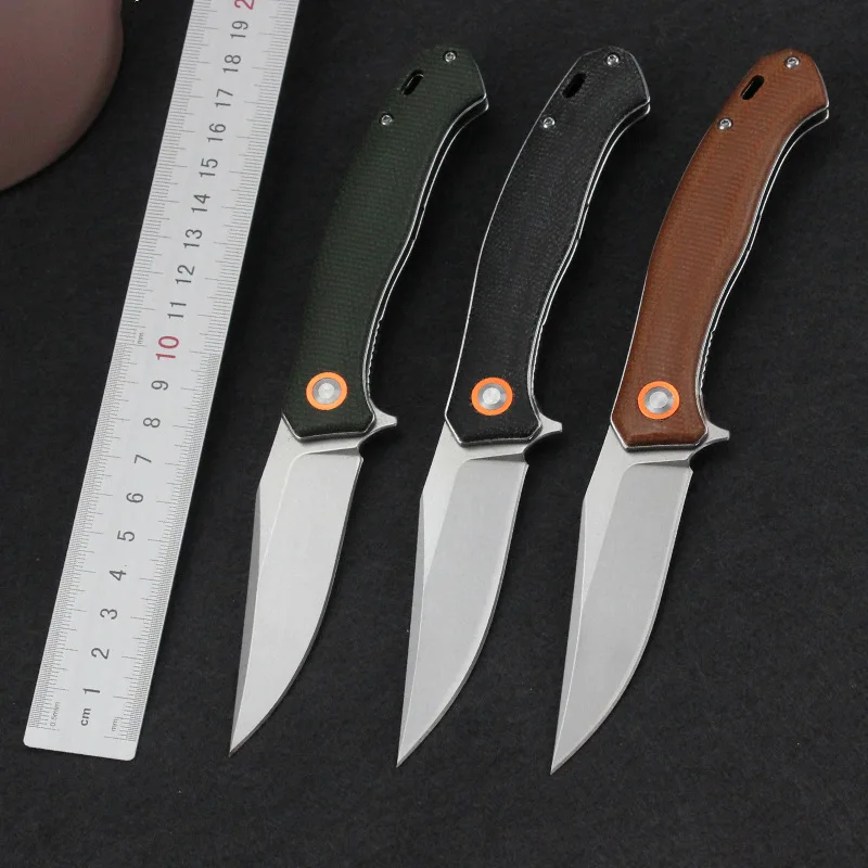 

Portable GT958 Folding Pocket Outdoor Camping Knife D2 Blade Flax Fiber Handle Hunting Survival Tactical Utility Knives EDC Tool