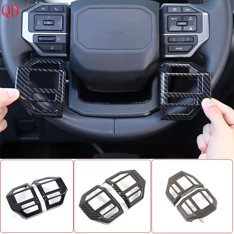 

2Pcs ABS Carbon Fiber For Toyota Land Cruiser Prado 250 LC250 2024-2025+Car Steering Wheel Key Frame Sticker Car Accessories