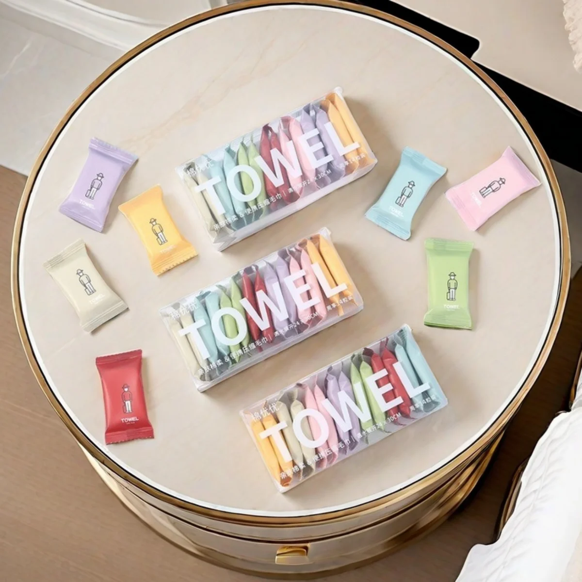 7/14 قطعة منشفة وجه متعددة القطع ملونة للاستعمال مرة واحدة، منشفة وجه محمولة، منشفة إزالة المكياج اللطيفة للسيدات #3