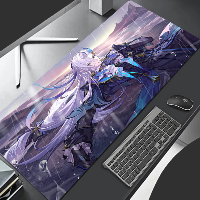 マウスパッドパターン HD マウスパッドデスクマットコンピュータゲーム G-genshin Impact Neuvillette キーボードパッドラバーマットノンスリップマウスマット
