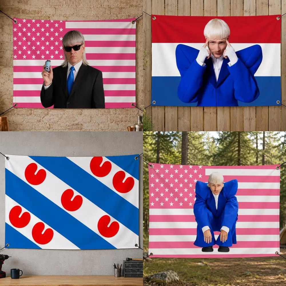 Pop J-Joost Klein Dutch Performer Flags Flag Banner for Bedroom Dorm Party Home Living Room Game Room Gift