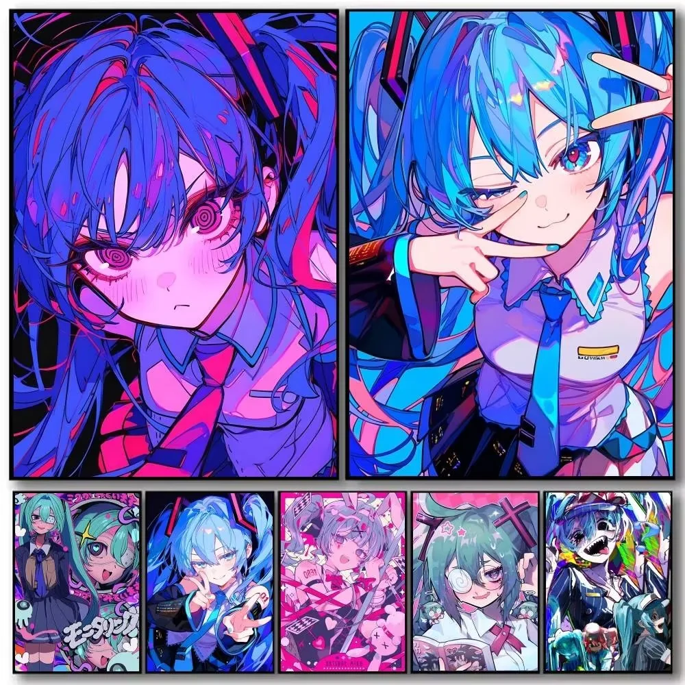 Diamantmalerei Virtuelle Figur Super Idol H-Hatsunes Miku Mosaik Handgefertigtes Kunstwerk Vollrunde/Quadratische Diamanten Geschenk Heimdekoration