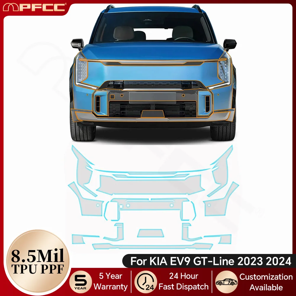 

For KIA EV9 GT-Line 2023 2024 8.5Mil TPU Paint Protection Film Car Body Pre-cut PPF Anti-scratch Clear Bra Resistant Cover Kit