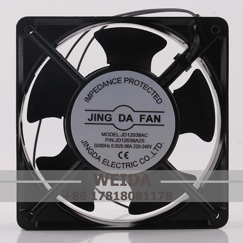 Case Fan for Original JINGDA JD12038AC 220V 0.05/0.06A 12CM 12038 Axial Cooling Fan with oil-containing 120X120X38MM