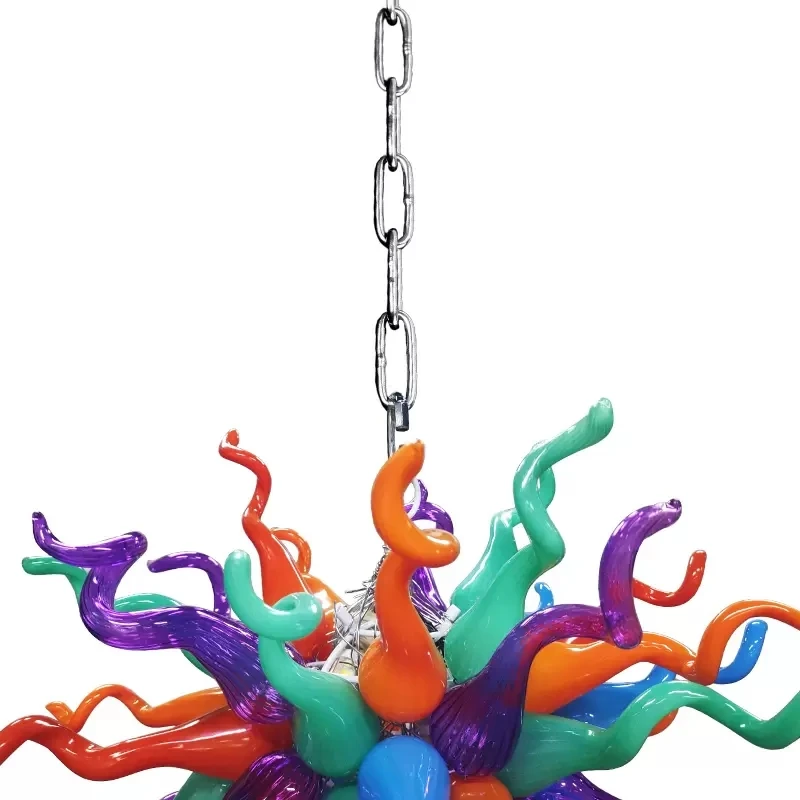 Customizável Classe Hanging Glass Chandelier, Iluminação LED, Decoração Sala, Hotel Design, Novo