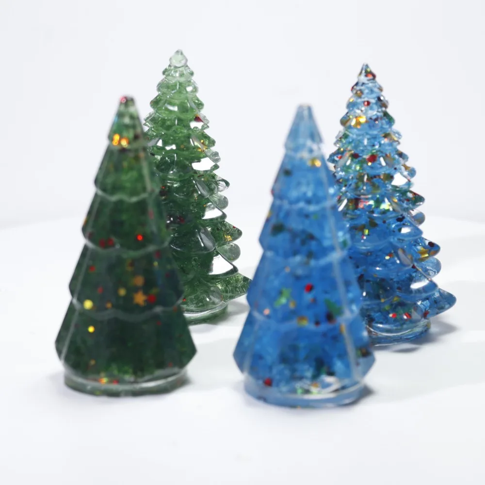 Muslimum Gum Dripping albero di natale resina fatta a mano in resina albero di natale Mini decorazioni natalizie da tavolo natale