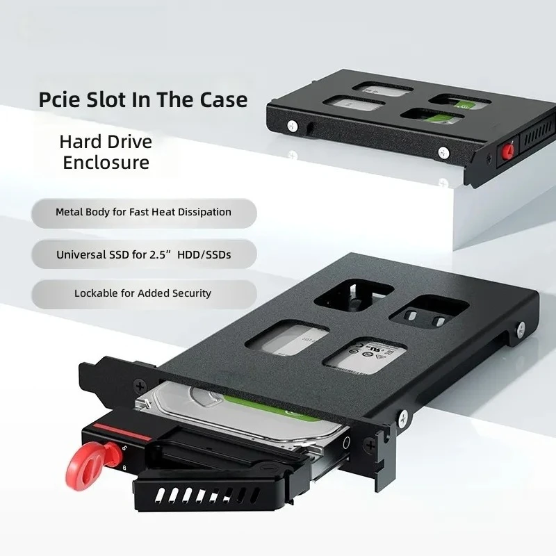pciシングルディスクハードドライブボックスシャーシ用、内蔵hdd取り出しブラケット拡張、25インチsata-ssd対応