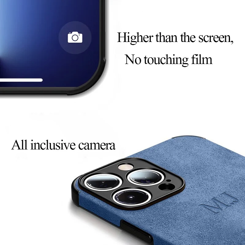 Personalized Customized Name Initals Letters Lambskin Case For iPhone 16 14 13 12 11 Pro Max Plus Shockproof Luxury Cover