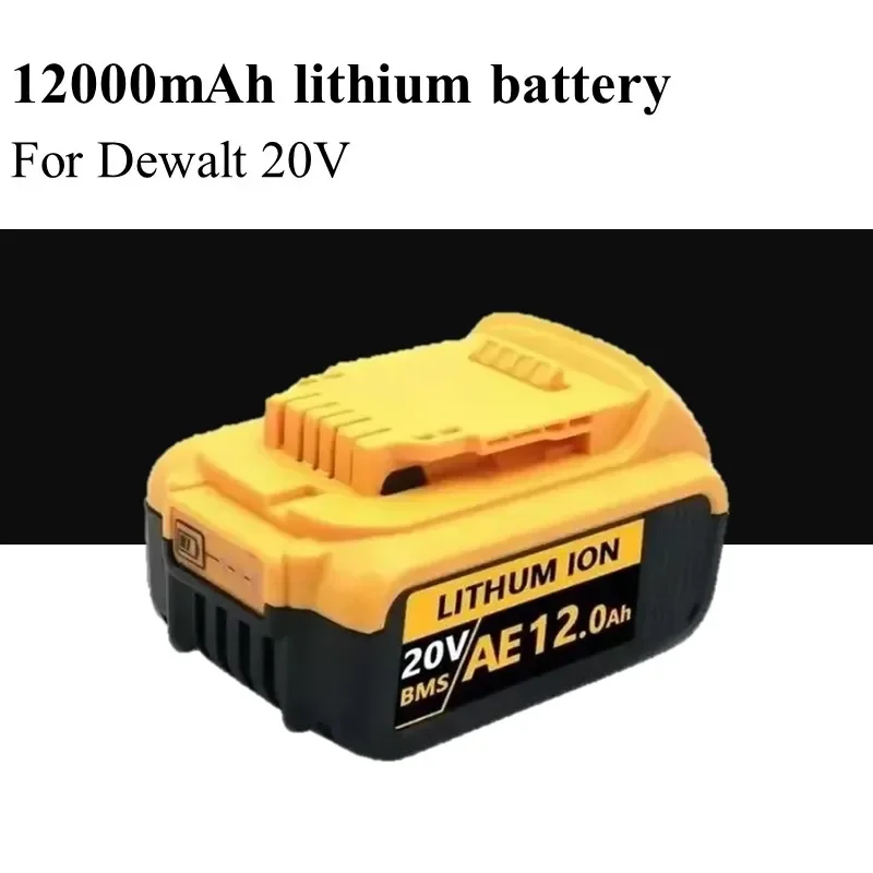 

For Dewalt Rechargeable Power Tools Battery with LED Li-ion Replacement DCB205 DCB184 DCB200 20V 12000mAh 8000mAh 6000mAh