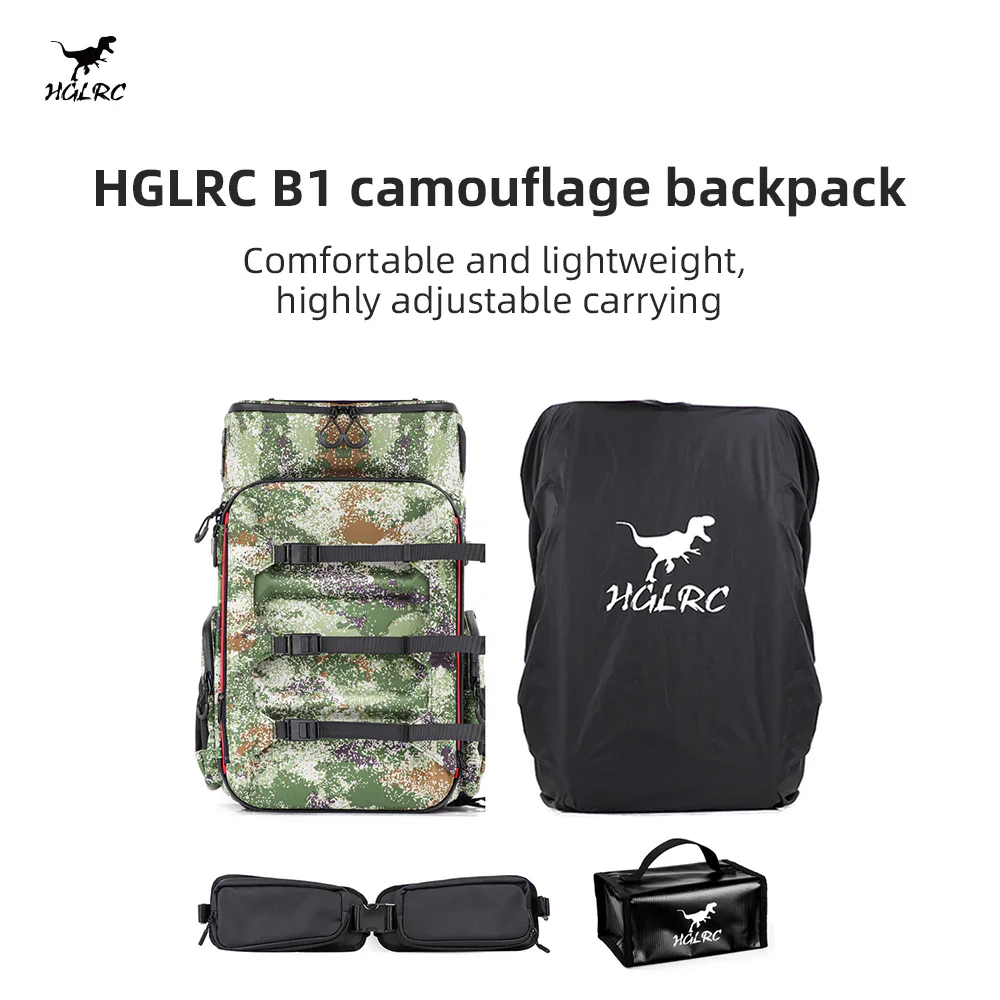 

HGLRC B1 Drone Backpack Set (Backpack + Lumbar Support + Rain Cover + Battery Bag)
