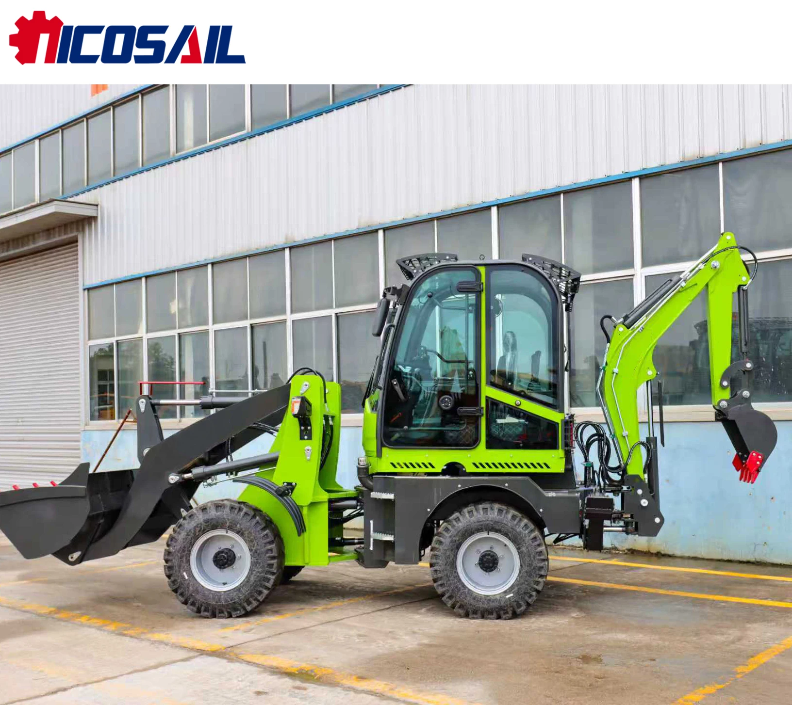 

CE Certified Euro 5 Backhoe Loader 4WD Small Compact for Municipal Construction Road Repair