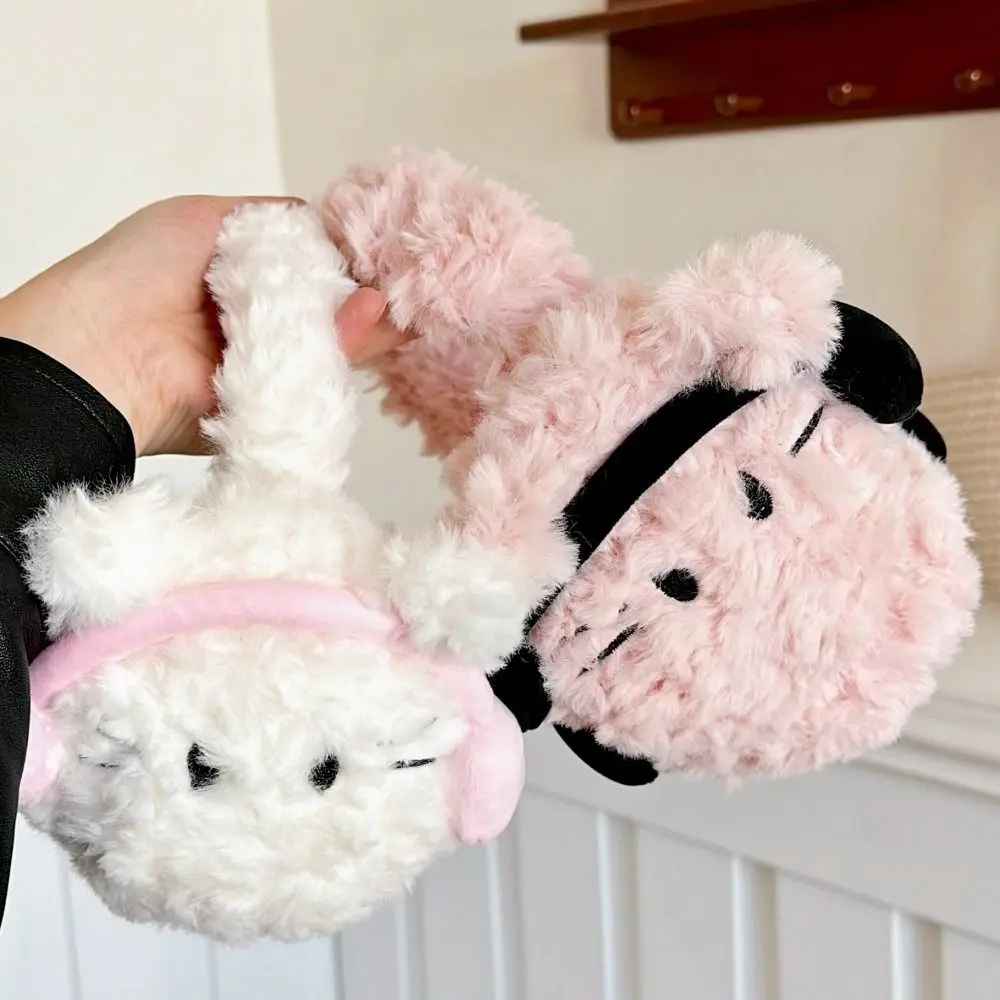 

Comfortable Cat Half Finger Gloves Keep Warm Flip Cartoon Mittens Earflap Ear Warmers Winter Plush Earmuffs Children