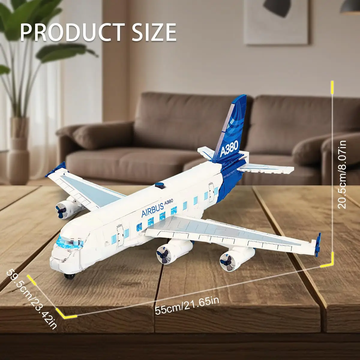 Blocs de construction d'avion Airbus A380 créatifs, modèle MOC, avion de ligne, briques à assembler, Kits de jouets, cadeau pour enfants, 1945 pièces