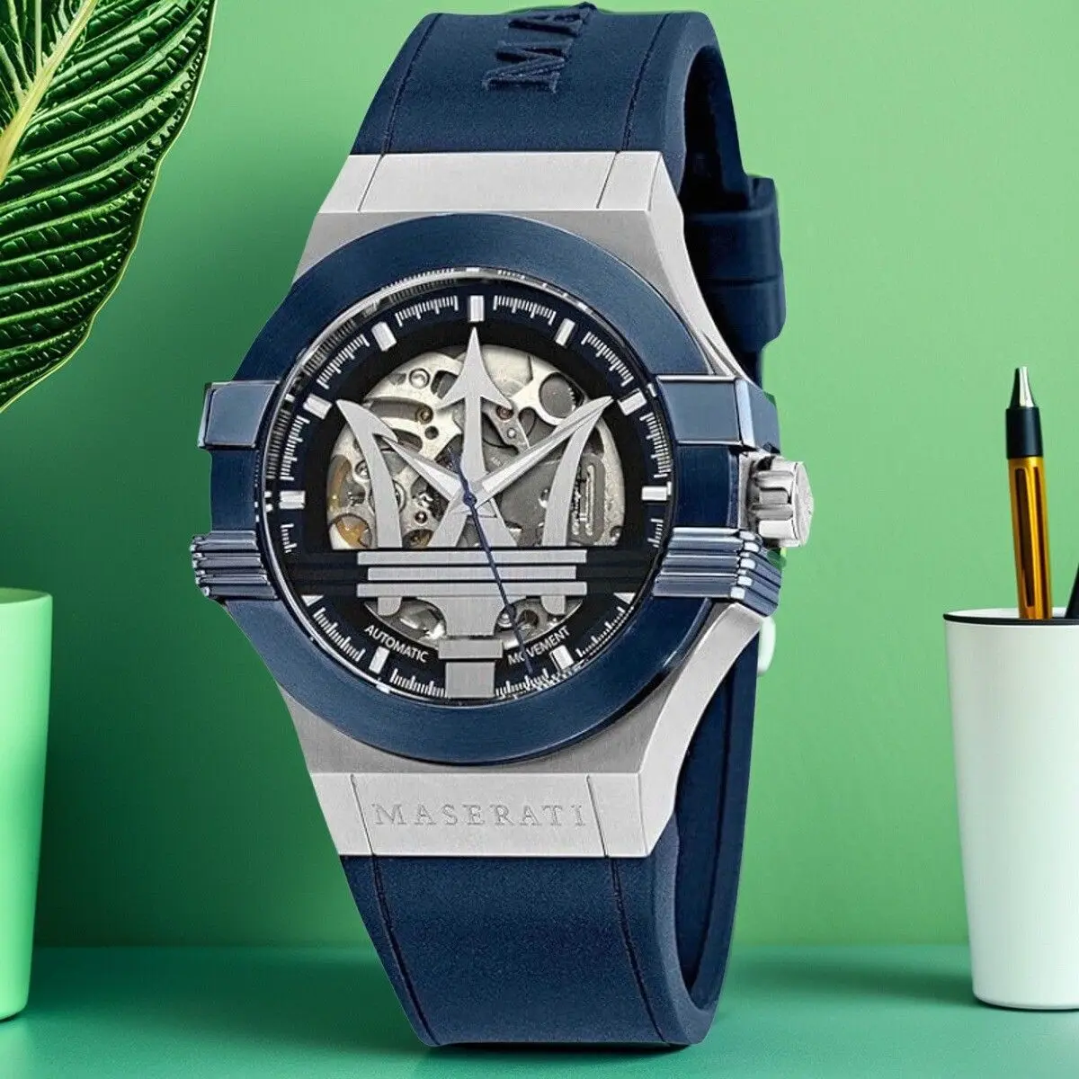 Reloj mecánico Maserati para hombre, serie de energía POTENZA, reloj mecánico de moda Trident, exquisito reloj europeo y americano de ciudad