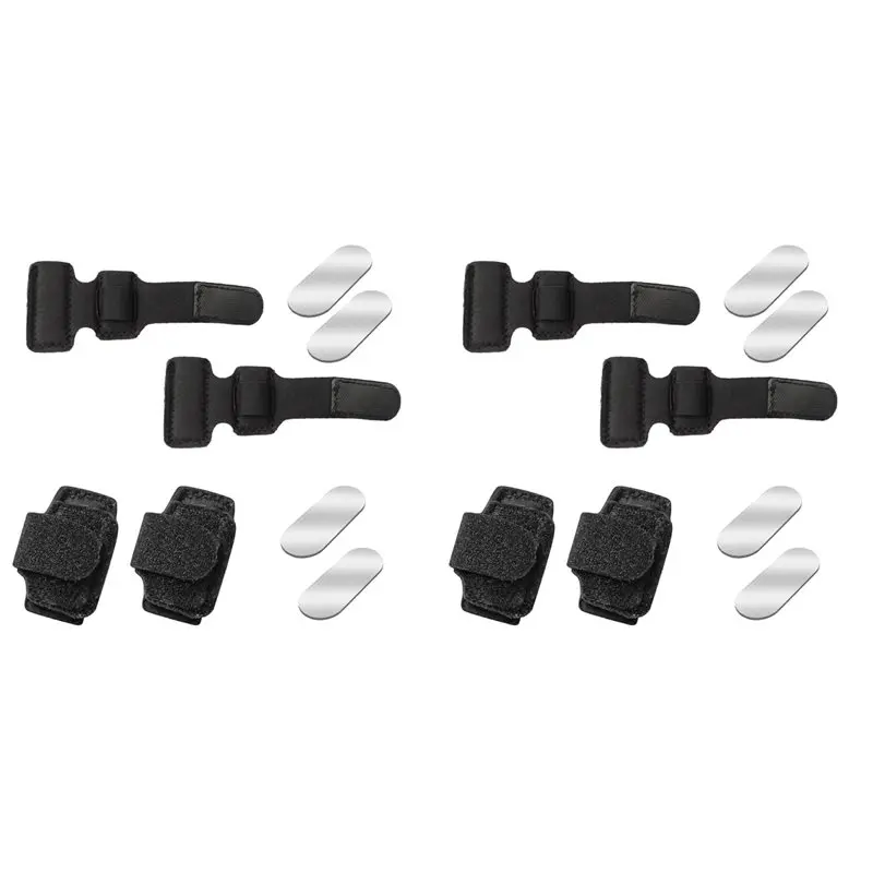 【ESSENTIALS】 Corrector alisador de dedos de martillo para mujeres y hombres - Envolturas de férulas de dedos ajustables de 8 piezas con soporte de placa de aluminio