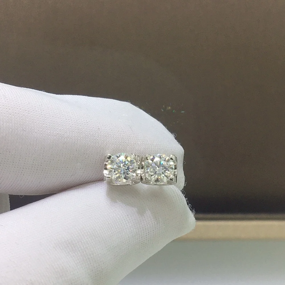 s925-天然モアッサナイトダイヤモンドファセットイヤリングファッションエレガンスジュエリー誕生日クリスタル女性成熟した魅力のギフト