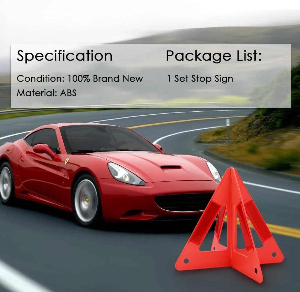 Portable Car Emergency Warning Triangle - Durable Weatherproof, Reflective Warning, Special For Car Breakdown Stop Use