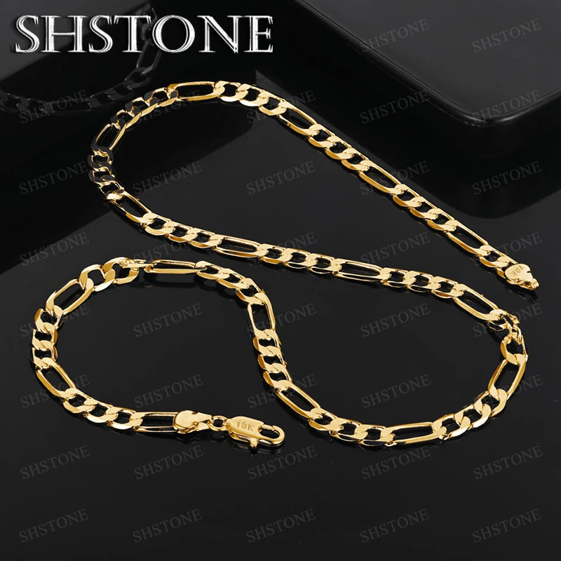

Pretty 40-75cm 18k Gold Geometric Chain Necklace For Men Women Engagement Wedding Party Fashion Simple Versatile Jewelry Gift