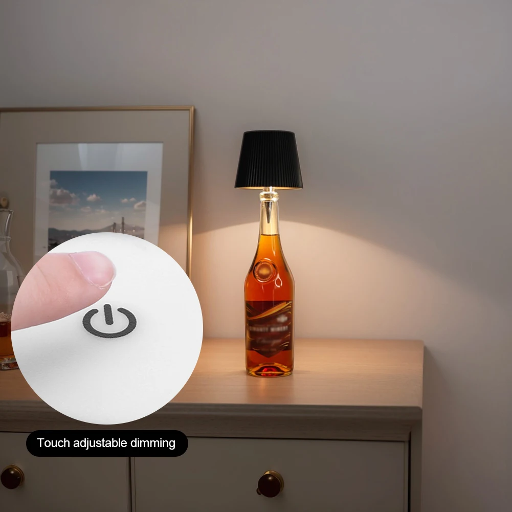 Bezprzewodowa lampka butelkowa 3 kolory + RGB LED lampka stołowa dotykowa dekoracyjna lampka nocna do dekoracji salonów, na imprezy, do barów