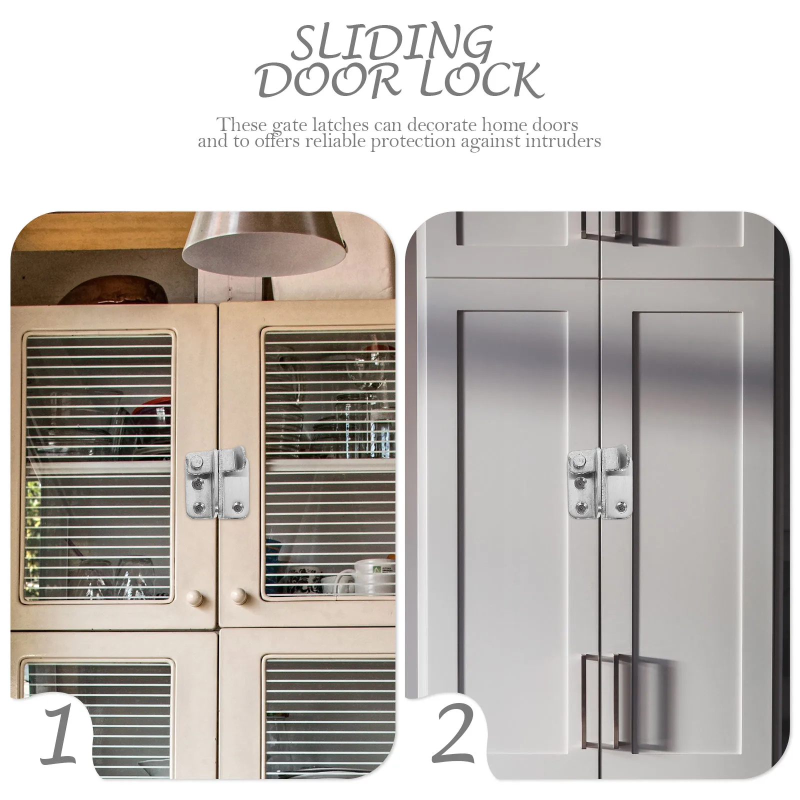 

2 Pcs Anti-theft Door Buckle Gate Latch Lock Outdoor Garden Stainless Steel Cabinet