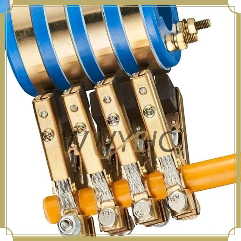 1 Set Four-Way Collector Ring Assembly Conductive Slip Ring Copper Carbon Brush Bracket Return Ring
