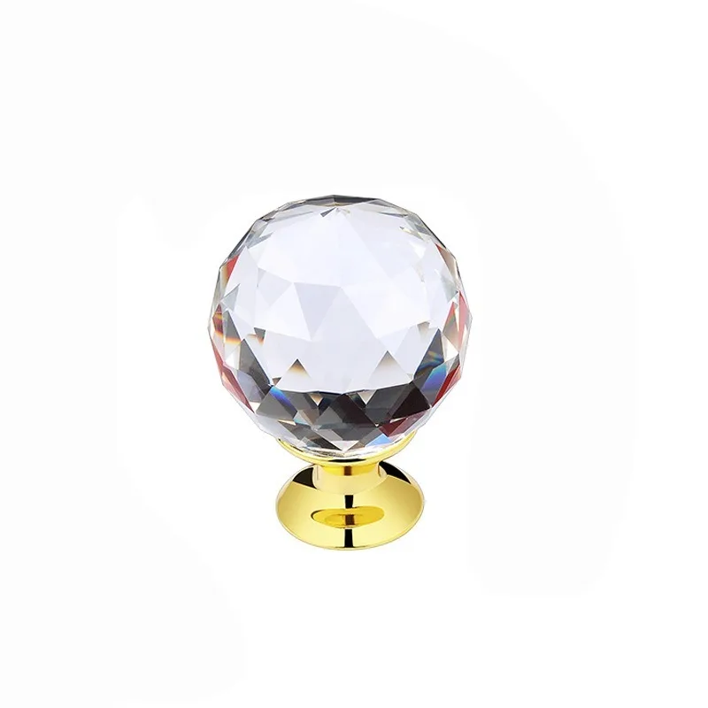 2 pcs 25/30/40mm Crystal Handle Clear Glass Knobs Cupboard Drawer Pulls Kitchen Cabinet Wardrobe Handles Furniture Door Hardware