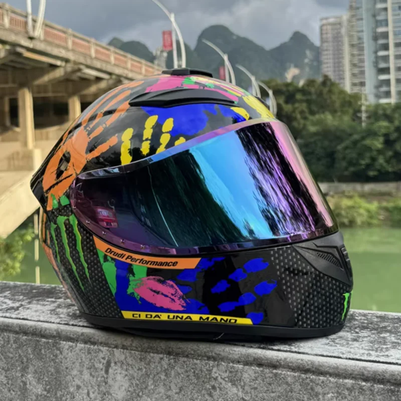 خوذة دراجة نارية فاخرة بتصميم النمل الأحمر لكامل الوجه مع مادة ABS متقدمة تقلل من تعب الرقبة أثناء رحلة لمسافات طويلة #6