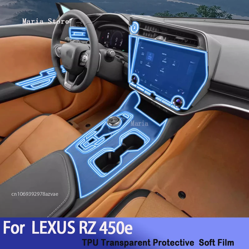 For LEXUS RZ 450e (2022-2023) Car GPS Navigation Protective LCD  TPU Screen Protector Anti-Scratch Film Fitting PPF Car Sticker