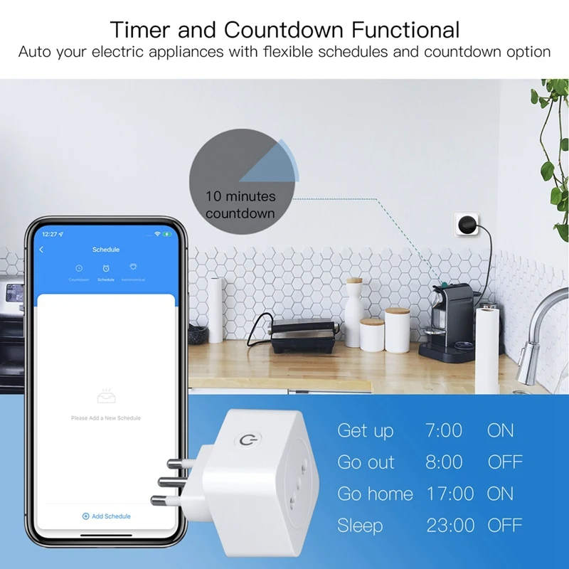 Tuya Wifi สมาร์ทปลั๊กควบคุมเสียง Power Monitor ซ็อกเก็ตจับเวลาสําหรับ Alexa Google Home Smart Life