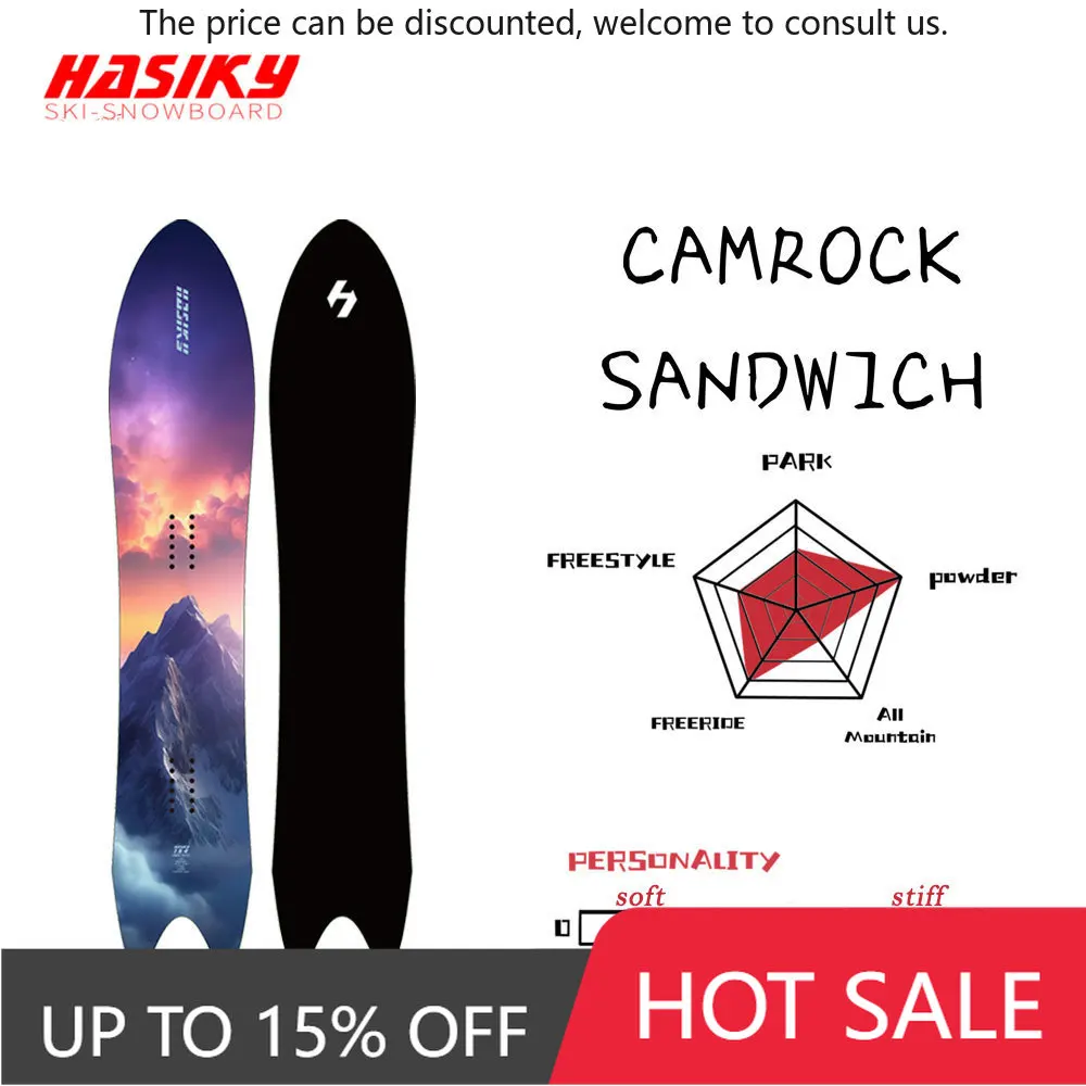 

Hasiky Hot Sale Winter Snowboarding Equipment Adult's Sport Style Wood Powder Snowboards