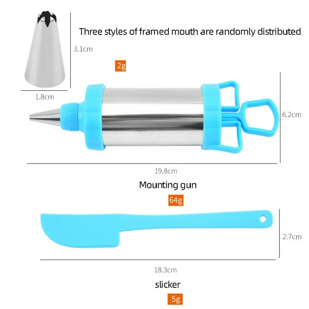 Cookie Syringe Cake Cream Press Maker DIY Pastry Syringe Extruder Stainless Cream Nozzles Scraper Accessories Baking Tools