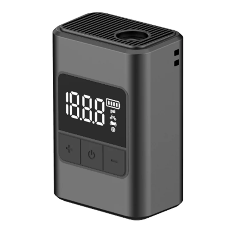 ปั๊มลมไฟฟ้าพกพาขนาดเล็ก CQMF สำหรับจักรยาน แรงดันสูง 120PSI 1300mAh ชาร์จไฟผ่าน USB-C