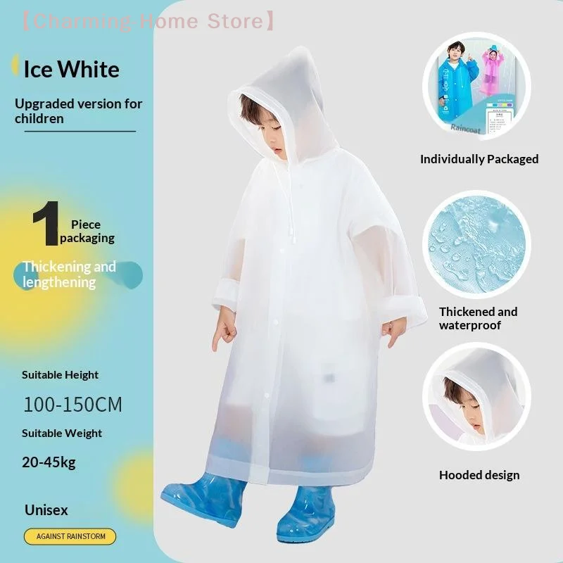 【M】Transparent Windproof Bicycle Motorcycle Raincoat Rain Poncho EVA For Men Women Hiking Impermeable
