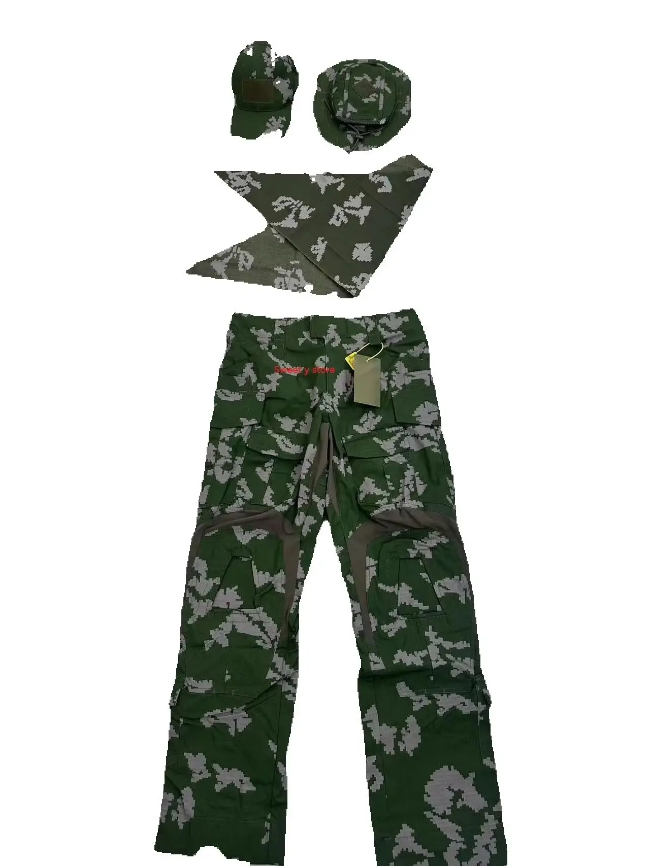 White flower camouflage baseball cap UF3 hat mask G3 pants outdoor sun protection training comprehensive set