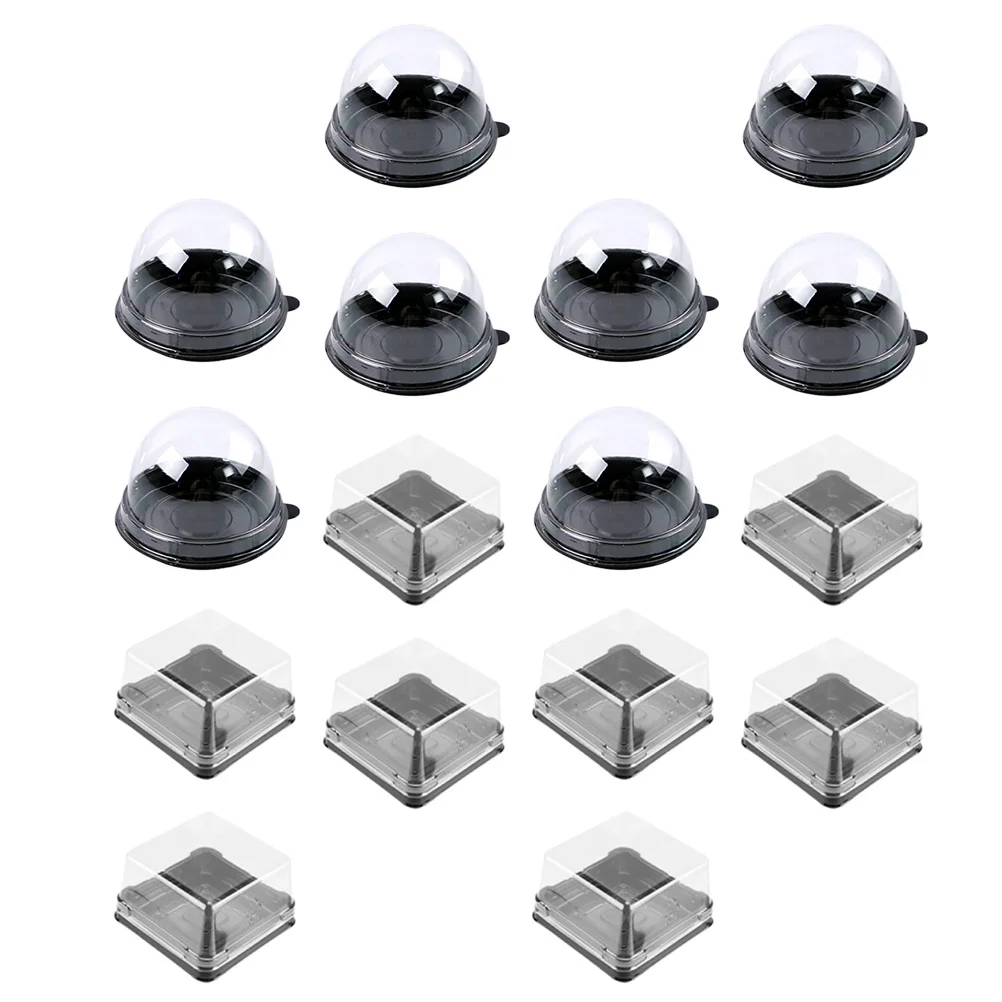

100 Pcs Tall Cake Boxes Baking Baked Goods Container Round Black The Pet with Lids