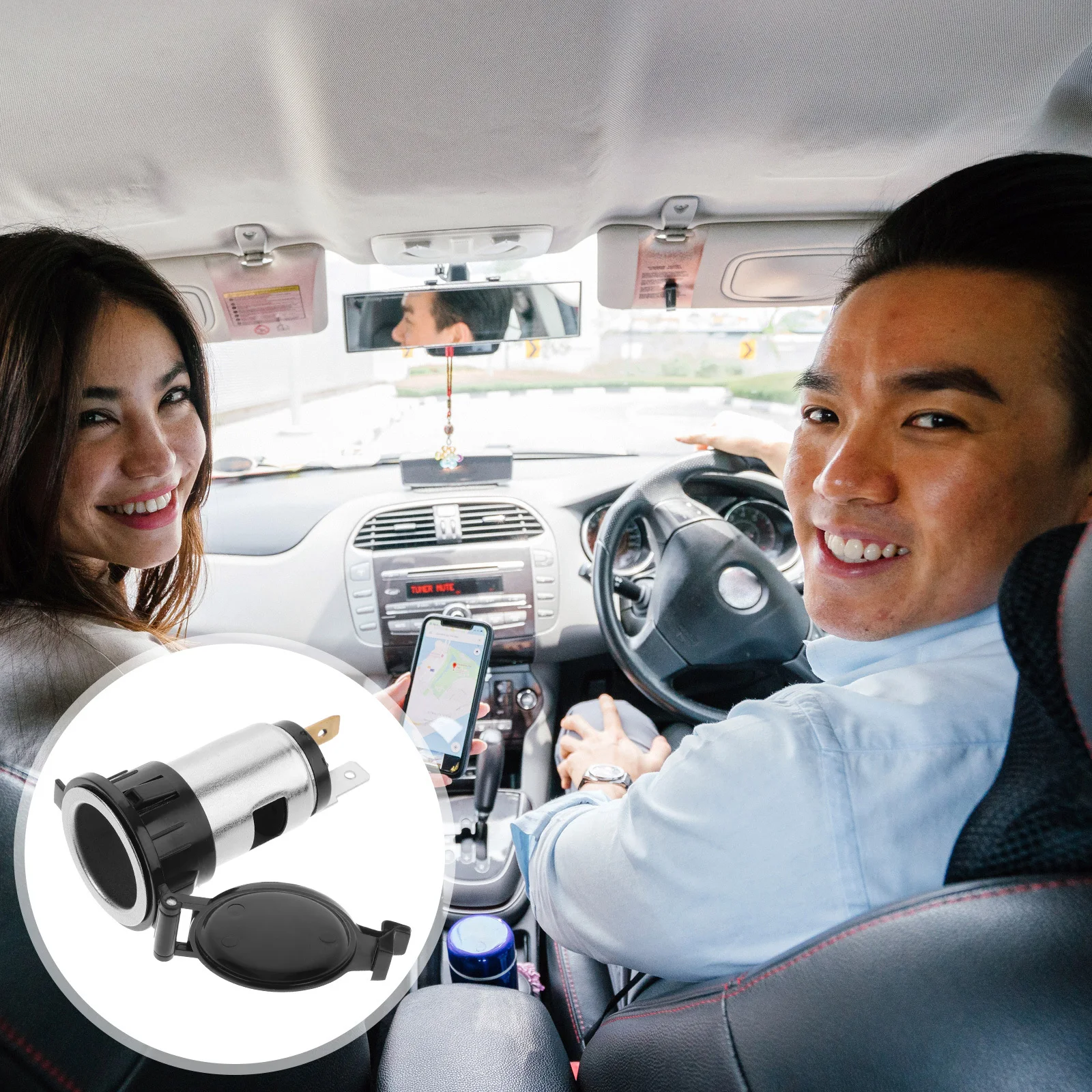 

120W 12V Metal Cigarette Lighter Socket Black Silver Waterproof Car Motorcycle Power Outlet Plug For Smartphone Gps Tablet