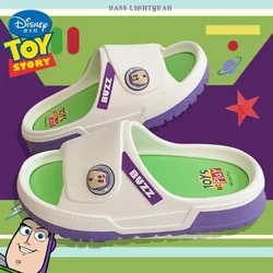 Disney Toy Story Buzz Lightyear Woody Summer Couple Flat Slippers for Home EVA Anti-Slip Soles Fashionable Outerwear Sandals