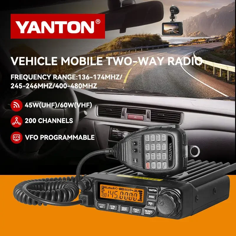 YANTON TM-8600 Marine Car Radio Mobile 45w Walkie Talkie 400-480MHz DTMF DCS Two Way Radio  Hotel Transceiver Hunting